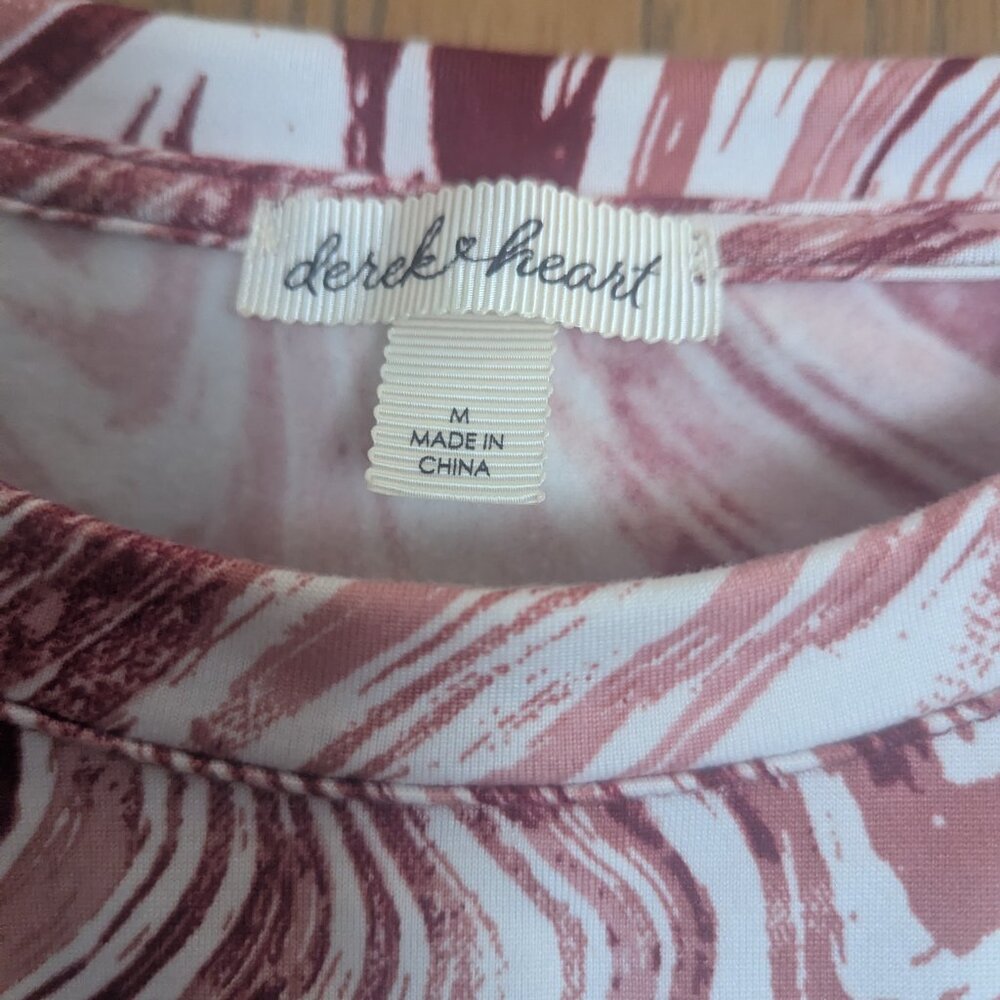 Derek Heart Swirl Cropped Sweatshirt Y2K Pink Soft-M - Picture 2 of 4